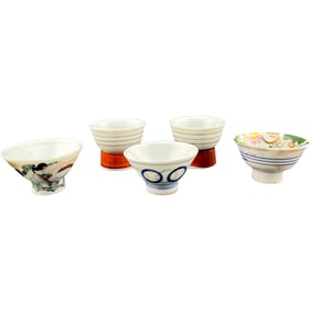 Vintage Magic Eye Nude Porcelain Sake Cups - Erotica