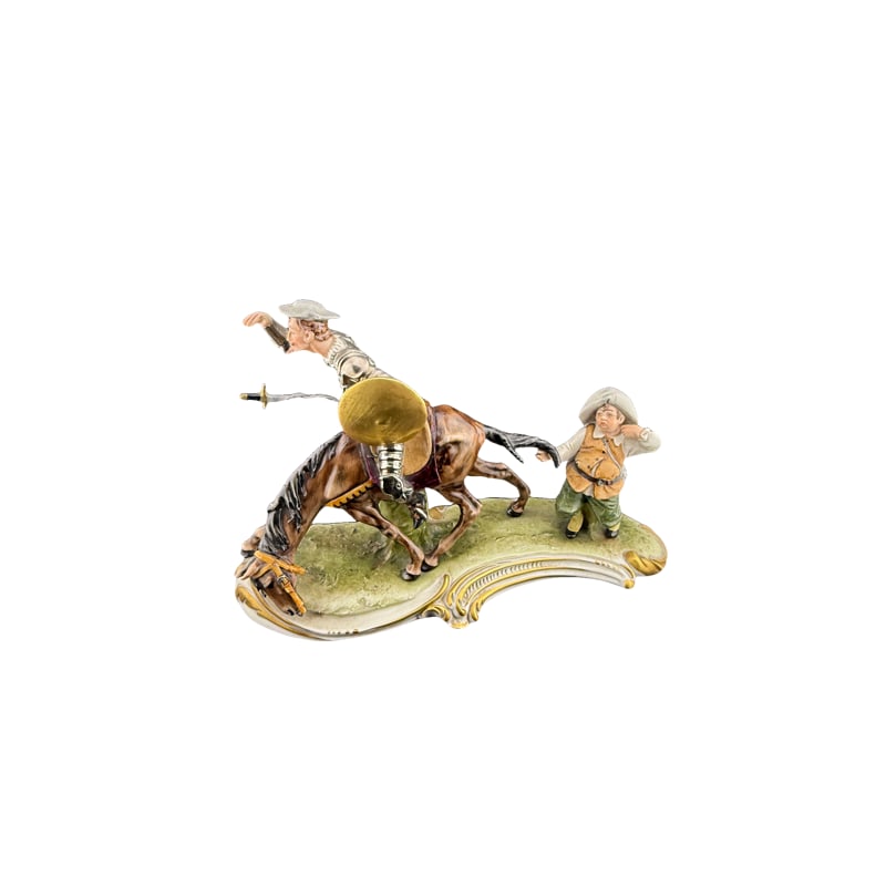 Capodimonte B. Merli Don Chisciotte E Sancho Panza - Rare: PLEASE READ: in house shipping If you win this item, please select self arranged for in house shipping when paying invoice 8.5"H x 14.5"L x 5"W