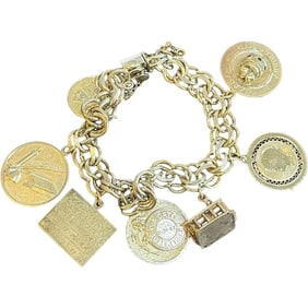 Sterling Silver Bracelet with Sterling Silver Charms