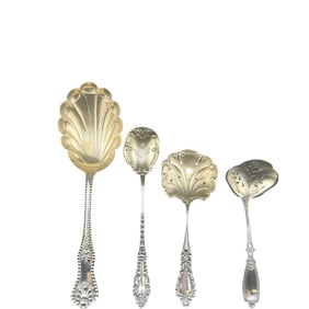 Lot of Antique / Vintage Sterling Spoons - A.A Webster & Co , H.L. Lang , Manchester Mfg Co