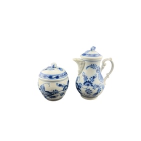 Meissen Germany Porcelain Blue Onion - Creamer and Sugar Bowl