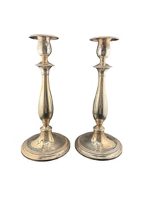 Currier and Roby Sterling Silver Cement Filled Candlesticks