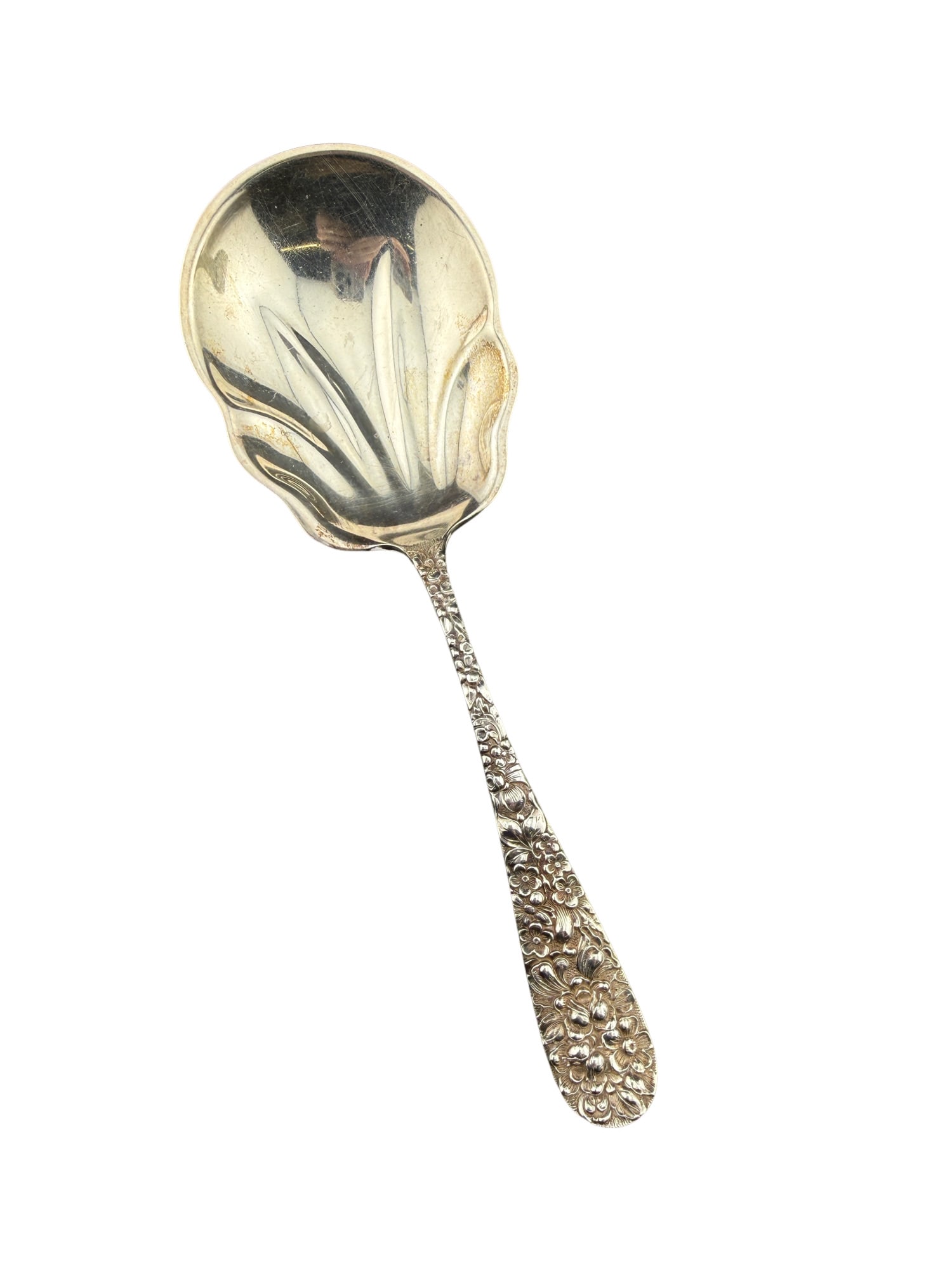 Sterling Silver Stieff "Chrysanthemum" Casserole Scalloped Spoon (1 of 5)