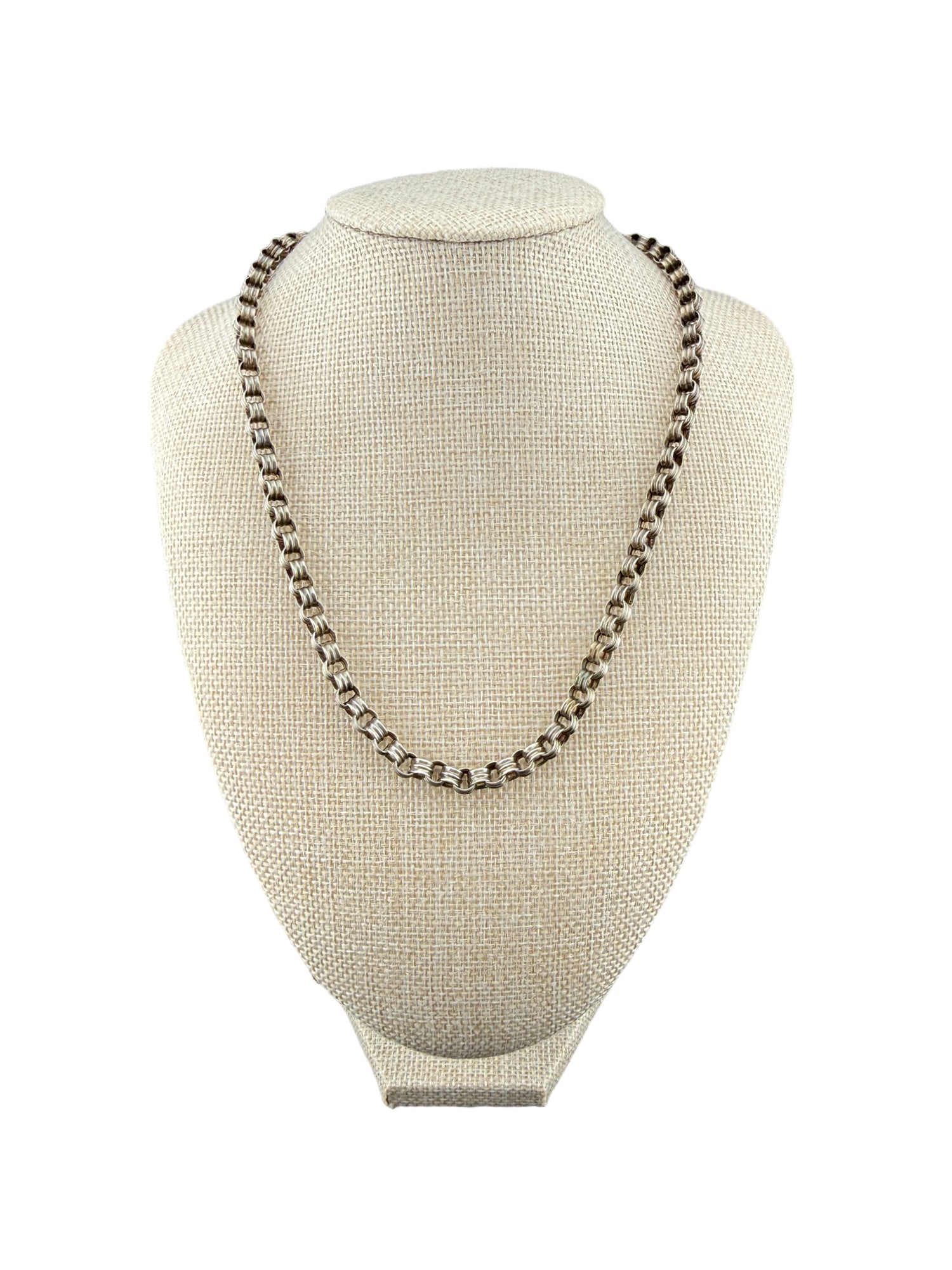 Sterling Silver Rolo Box Chain: PLEASE READ: in house shipping within the US If you win this item, please select self arranged for in house shipping when paying invoice Sterling Silver Rolo Box Chain 18.25" unclasped 8.75" clasped 2