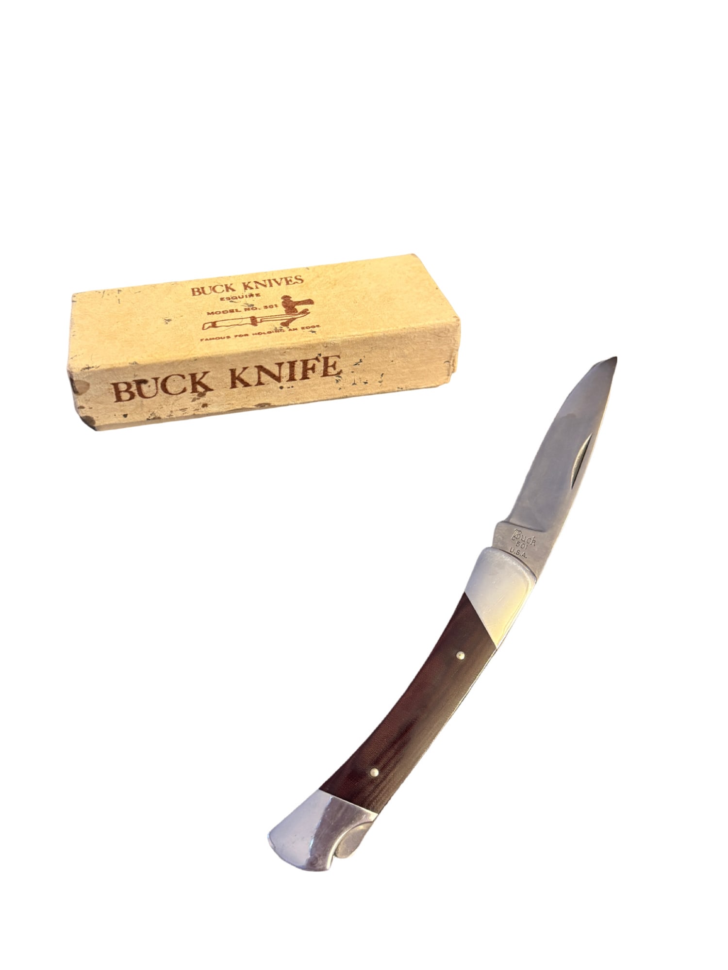 Vintage Buck Knife Model #501: PLEASE READ: in house shipping within the US If you win this item, please select self arranged for in house shipping when paying invoice Vintage Buck Knife Model #501 4" closed 6.5" open