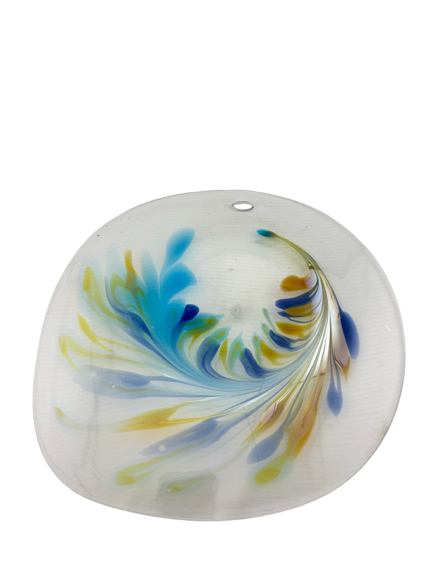 Salamandra Glass Studio Hand Blown 11" Rondel: PLEASE READ: in house shipping within the US If you win this item, please select self arranged for in house shipping when paying invoice this beautiful hand-blown Glass Rondelle was made by Salmandra