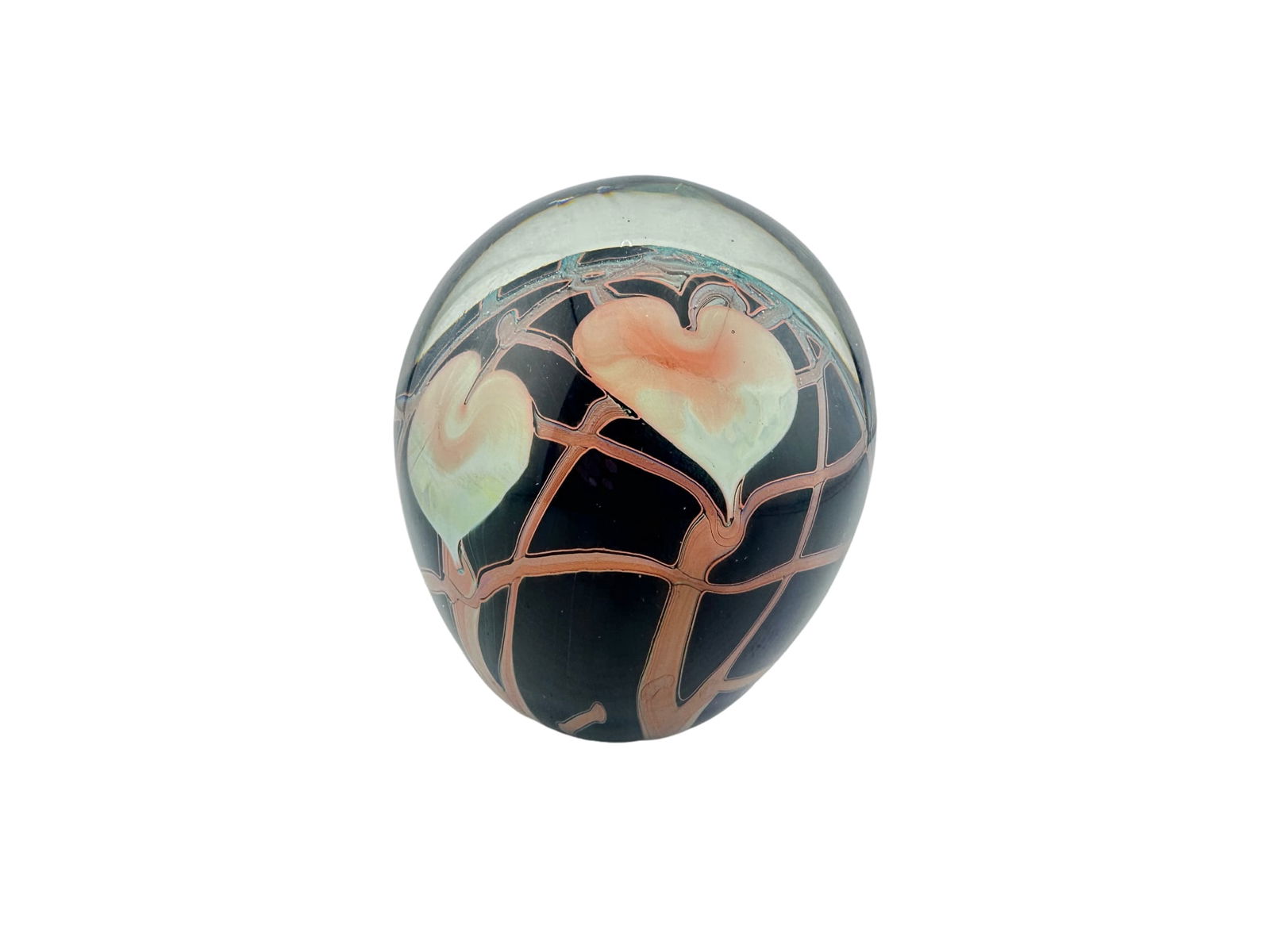 J. BYRON SIGNED ART GLASS PAPERWEIGHT 1980 (1 of 6)