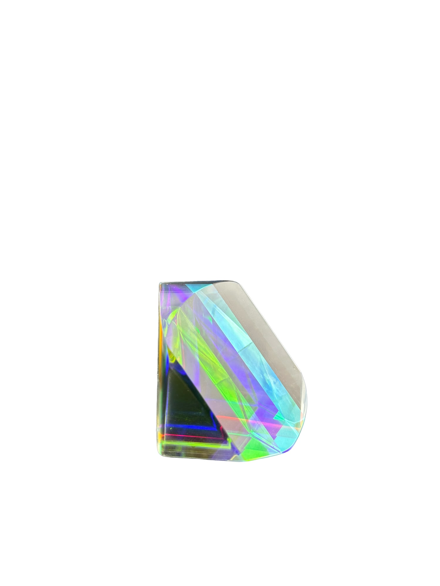 Signed Optical Crystal Prism Sculpture Taylor Lominick??: PLEASE READ: in house shipping within the US If you win this item, please select self arranged for in house shipping when paying invoice Faceted optical crystal prism sculpture exhibiting strong light
