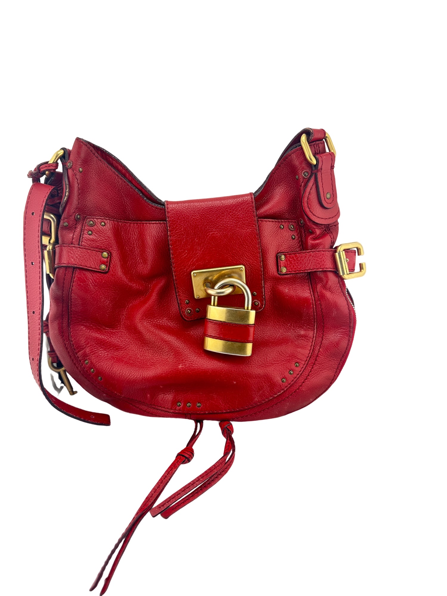 Chloe French Red Leather Handbag Purse/paddington Saddle Bag: PLEASE READ: in house shipping within the US If you win this item, please select self arranged for in house shipping when paying invoice Chloe French Red Leather Handbag Purse/paddington Saddle Bag