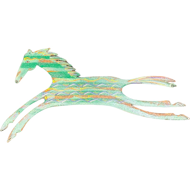 Robert Shields Horse Metal Wall Art: PLEASE READ: in house shipping within US If you win this item, please select self arranged for in house shipping when paying invoice 18" x 7.45"