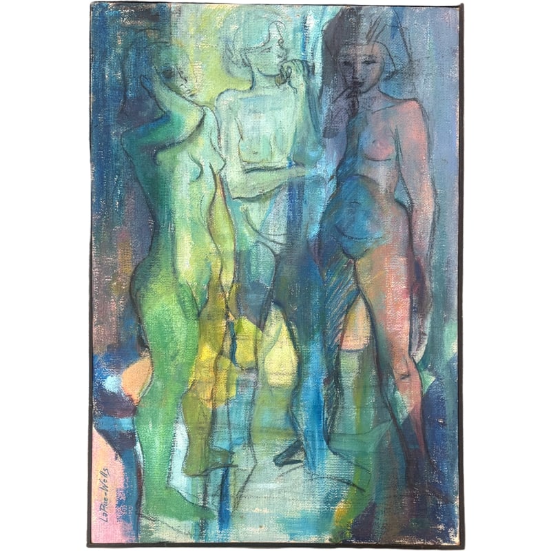 Original Mary LaRue Wells Oil On Canvas: **OUT OF HOUSE SHIPPING The surrealist, Mary LaRue Wells, is an artist who has made her mark with a well-established career. Wells secured an undergraduate degree in Fine Arts from the University