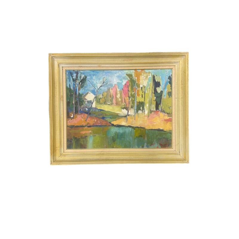 Original Mary LaRue Wells Landscape Oil On Canvas: **OUT OF HOUSE SHIPPING frame: 24" x 30" sight: 17.5" x 23.5"