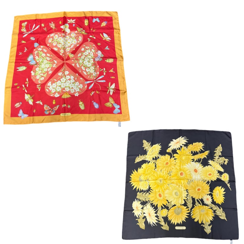 Lot of Two Salvatore Ferragamo Scarf - 100% Silk (1 of 4)