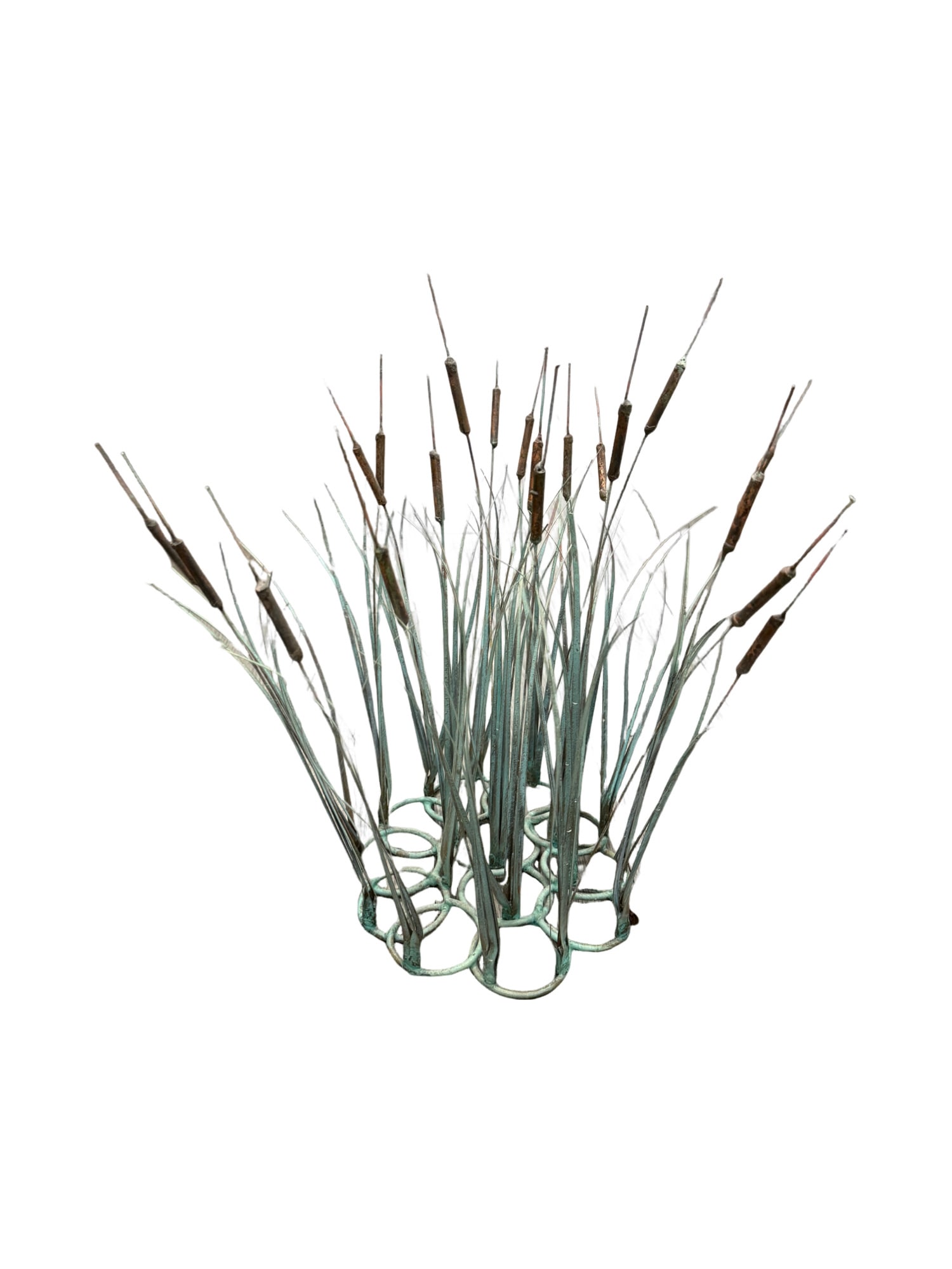 Mid Century Max Howard Copper Cattail Grass Sculpture: **OUT OF HOUSE SHIPPING Mid Century Max Howard Copper Cattail Grass Sculpture 17"H x about 9"W