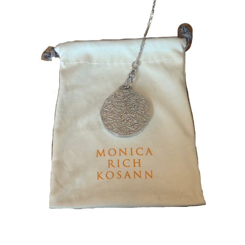 Monica Rich Rosann Sterling Silver Locket Necklace: PLEASE READ: in house shipping within the US If you win this item, please select self arranged for in house shipping when paying invoice 17" clasped including pendant 1.5" pendant weight:26.30 grams