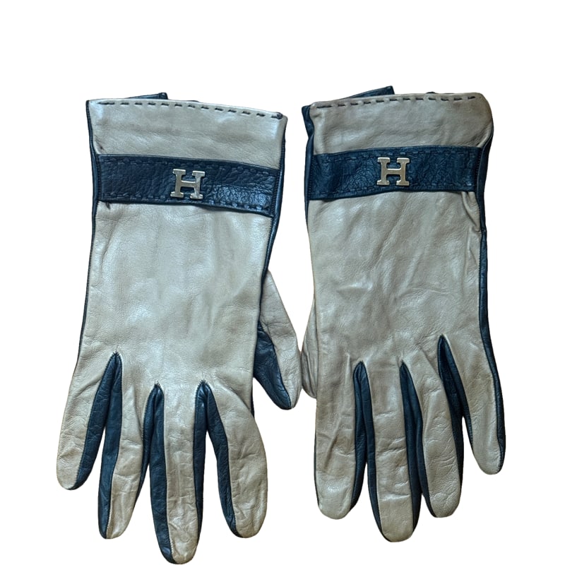Hermes Leather Gloves - Silk Lining - Made in Italy (1 of 4)