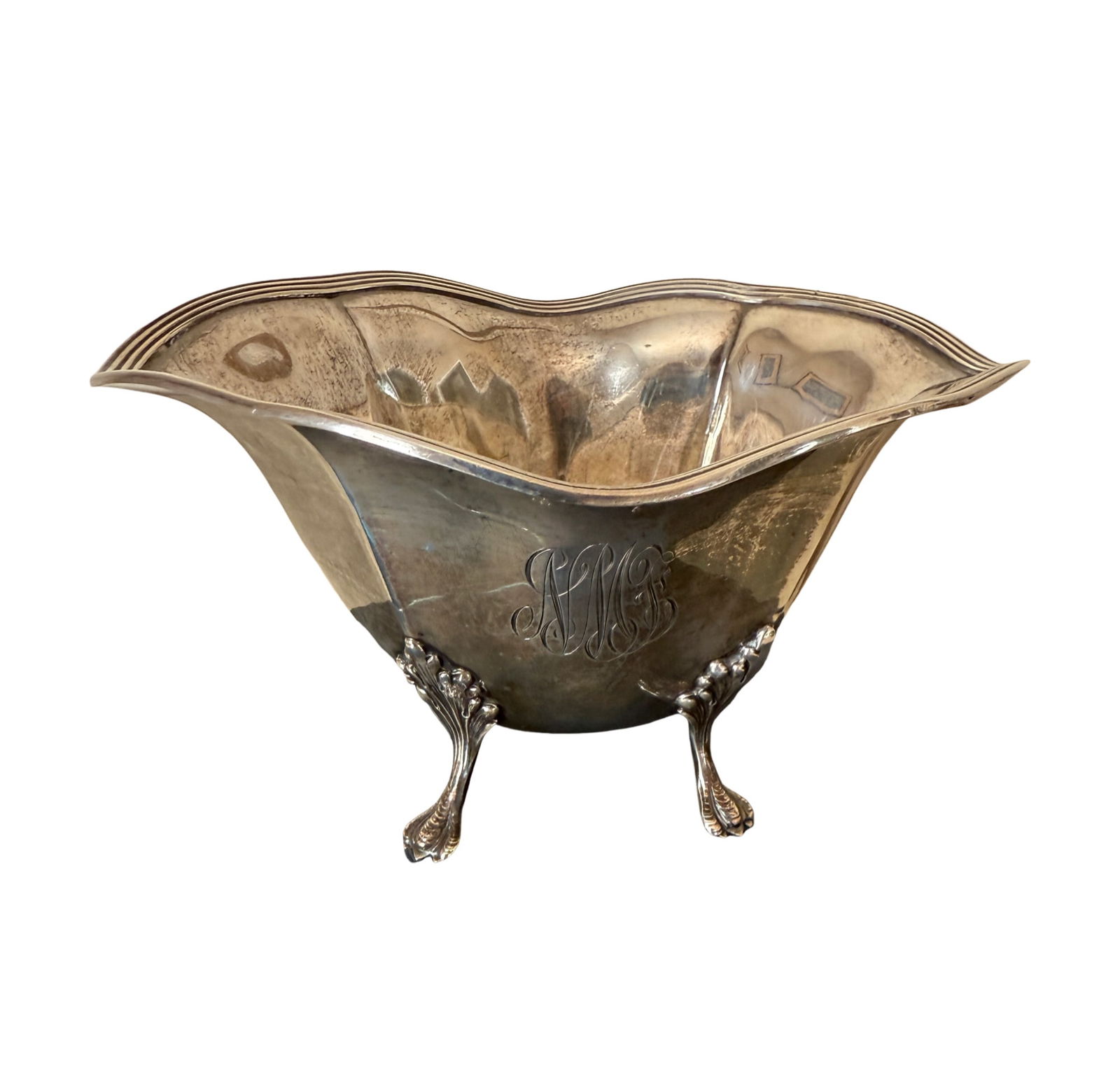 Sterling Silver Monogrammed Footed Bowl (1 of 5)