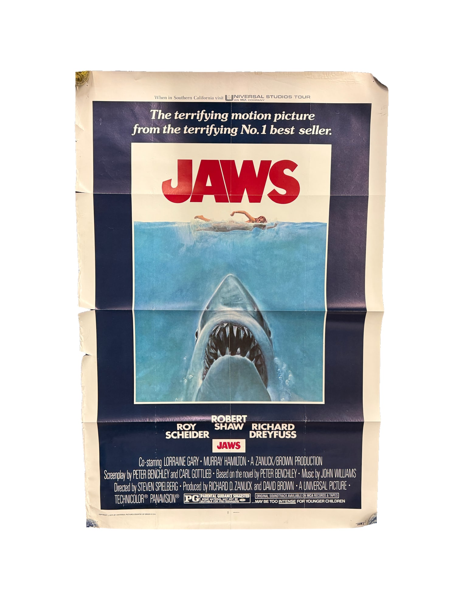 "Jaws" Original 1975 One Sheet Movie Poster (1 of 8)