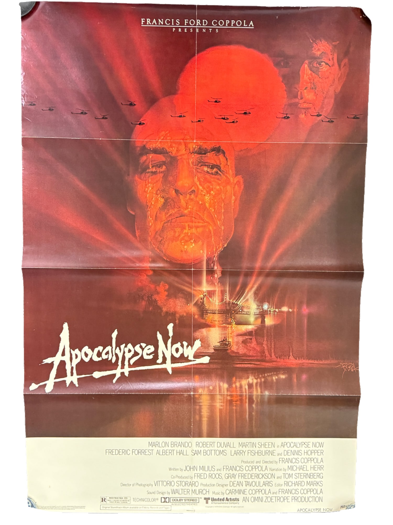 "Apocalypse Now" Original 1979 One Sheet Movie Poster: PLEASE READ: in house shipping within the US If you win this item, please select self arranged for in house shipping when paying invoice "Apocalypse Now" Original 1979 One Sheet Movie Poster 27 x 41