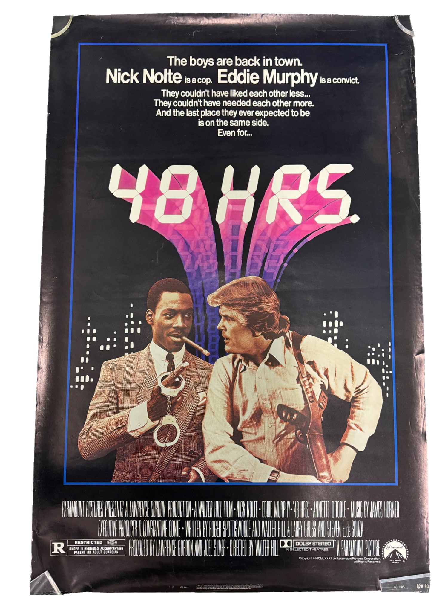 "48 Hrs." Starring Eddie Murphy Original 1982 One Sheet Movie Poster: PLEASE READ: in house shipping within the US If you win this item, please select self arranged for in house shipping when paying invoice "48 Hrs." Starring Eddie Murphy Original 1982 One Sheet Movie P