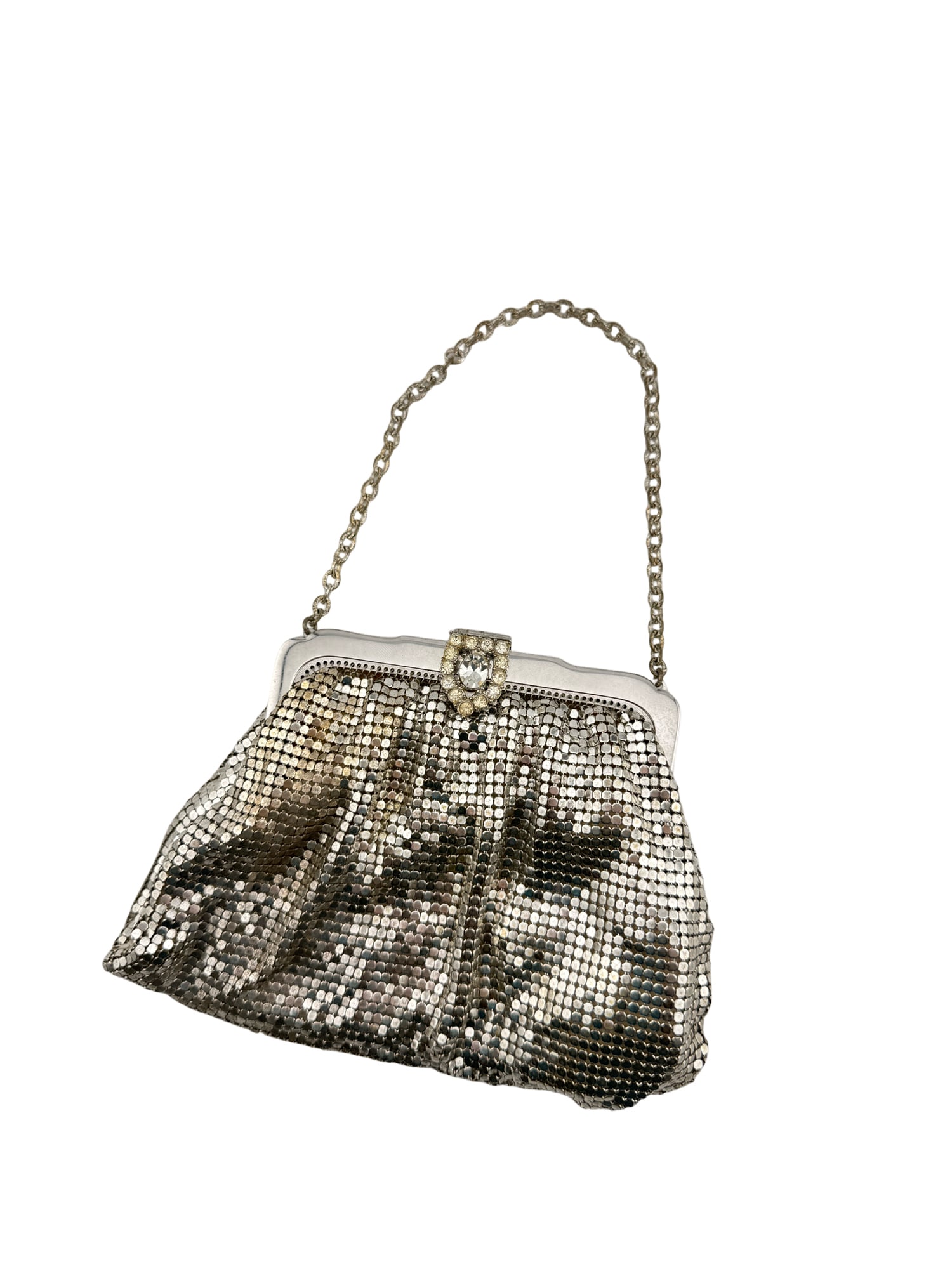 Whiting & Davis Co. Metal Mesh Bag with Rhinestone Clasp (1 of 8)
