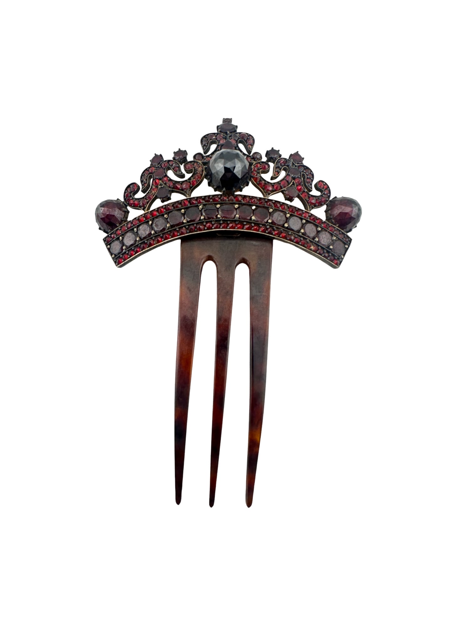 ANTIQUE VICTORIAN BOHEMIAN GARNET HAIR COMB LATE 1800S TIARA: PLEASE READ: in house shipping within the US If you win this item, please select self arranged for in house shipping when paying invoice ANTIQUE VICTORIAN BOHEMIAN GARNET HAIR Antique Victorian Hair C