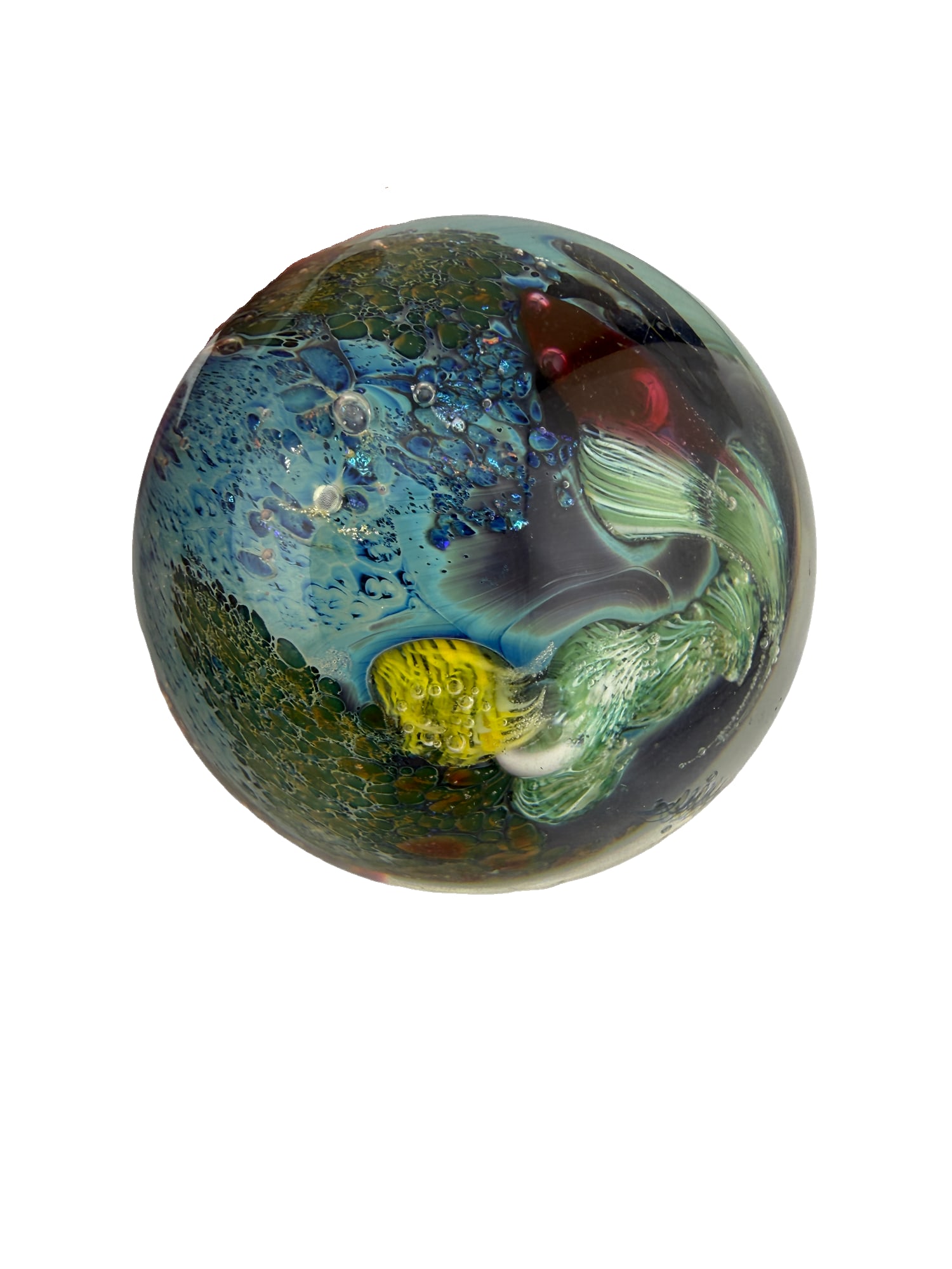 Josh Simpson 'Inhabited Planet' Glass Paperweight (1 of 4)