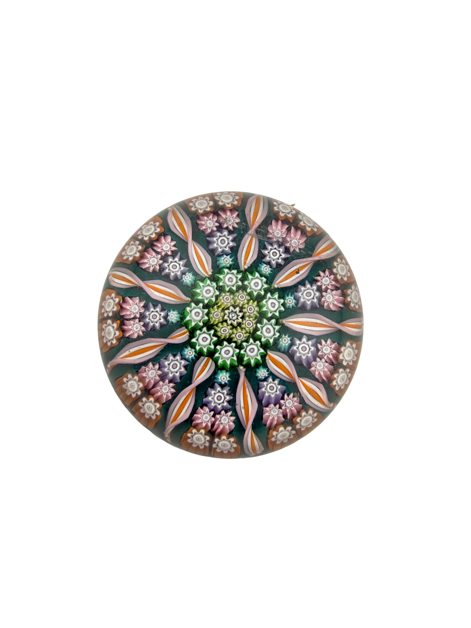 Perthshire Glass Paperweight: PLEASE READ: in house shipping within the US If you win this item, please select self arranged for in house shipping when paying invoice Perthshire Glass Paperweight 6.5" circumference 2"H