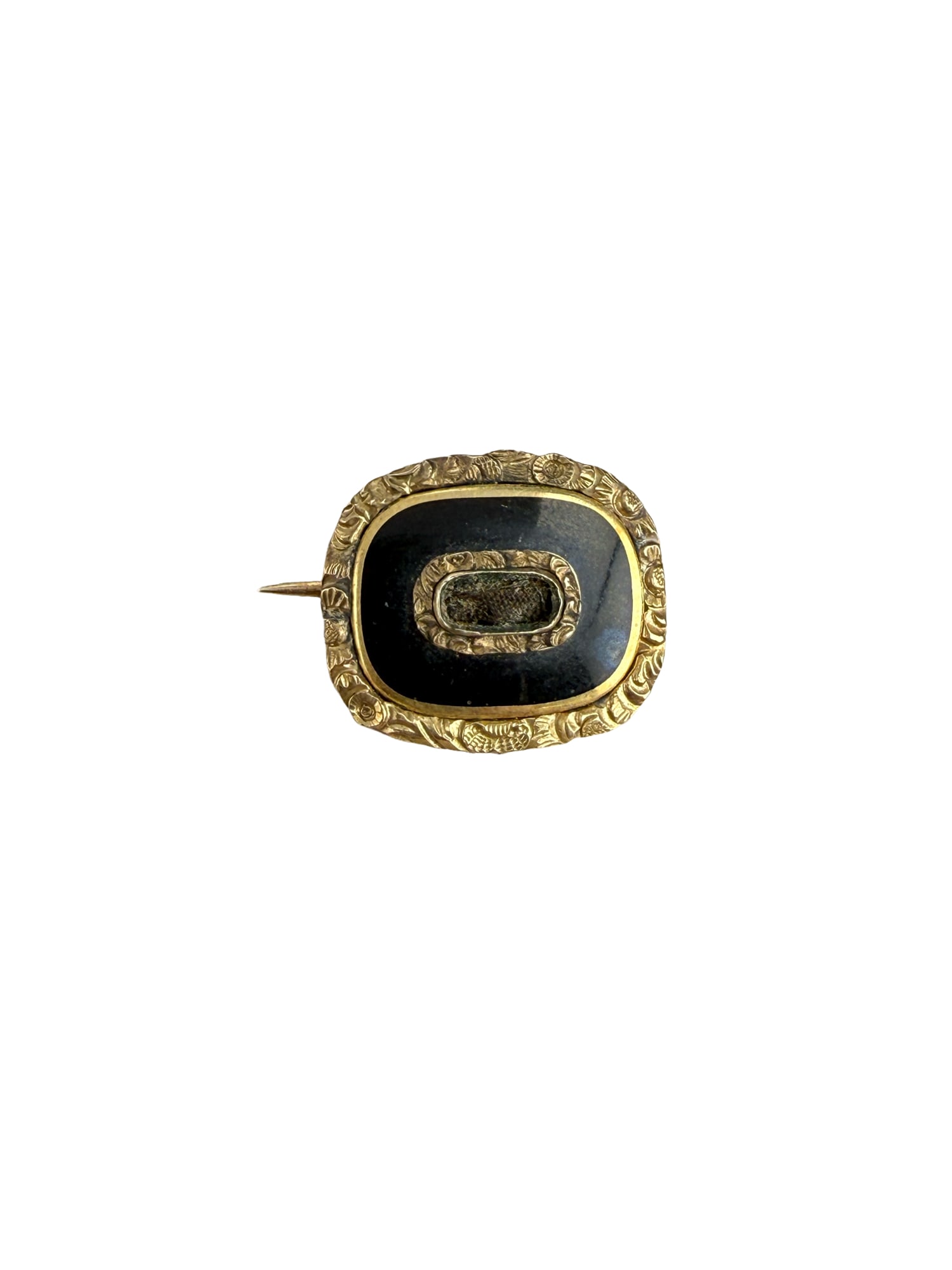 Antique 14k Gold and Enameled Mourning Pin: PLEASE READ: in house shipping within the US If you win this item, please select self arranged for in house shipping when paying invoice Antique 14k Gold and Enameled Mourning Pin Less than half an