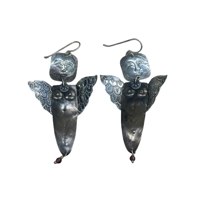 Tabra Signed Goddess Angel Wings Earrings: PLEASE READ: in house shipping within the US If you win this item, please select self arranged for in house shipping when paying invoice 2.75"