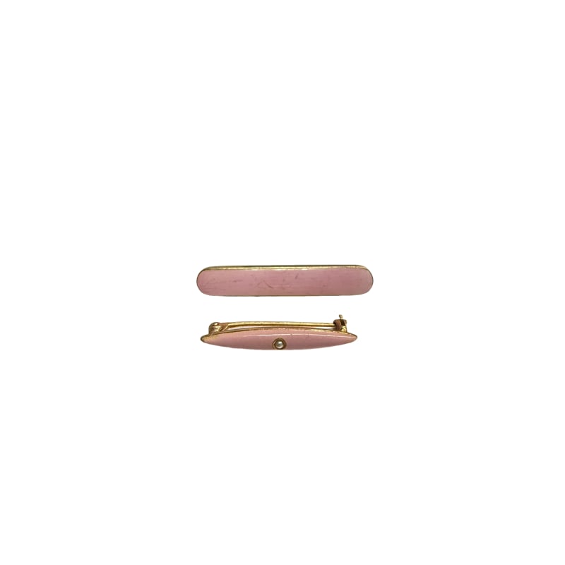 Pair 14K Gold Pink Enamel Stick Pin Brooch - Krementz: PLEASE READ: in house shipping within the US If you win this item, please select self arranged for in house shipping when paying invoice seed pearl pin: 1" longer: 1.25" total weight: 3.2