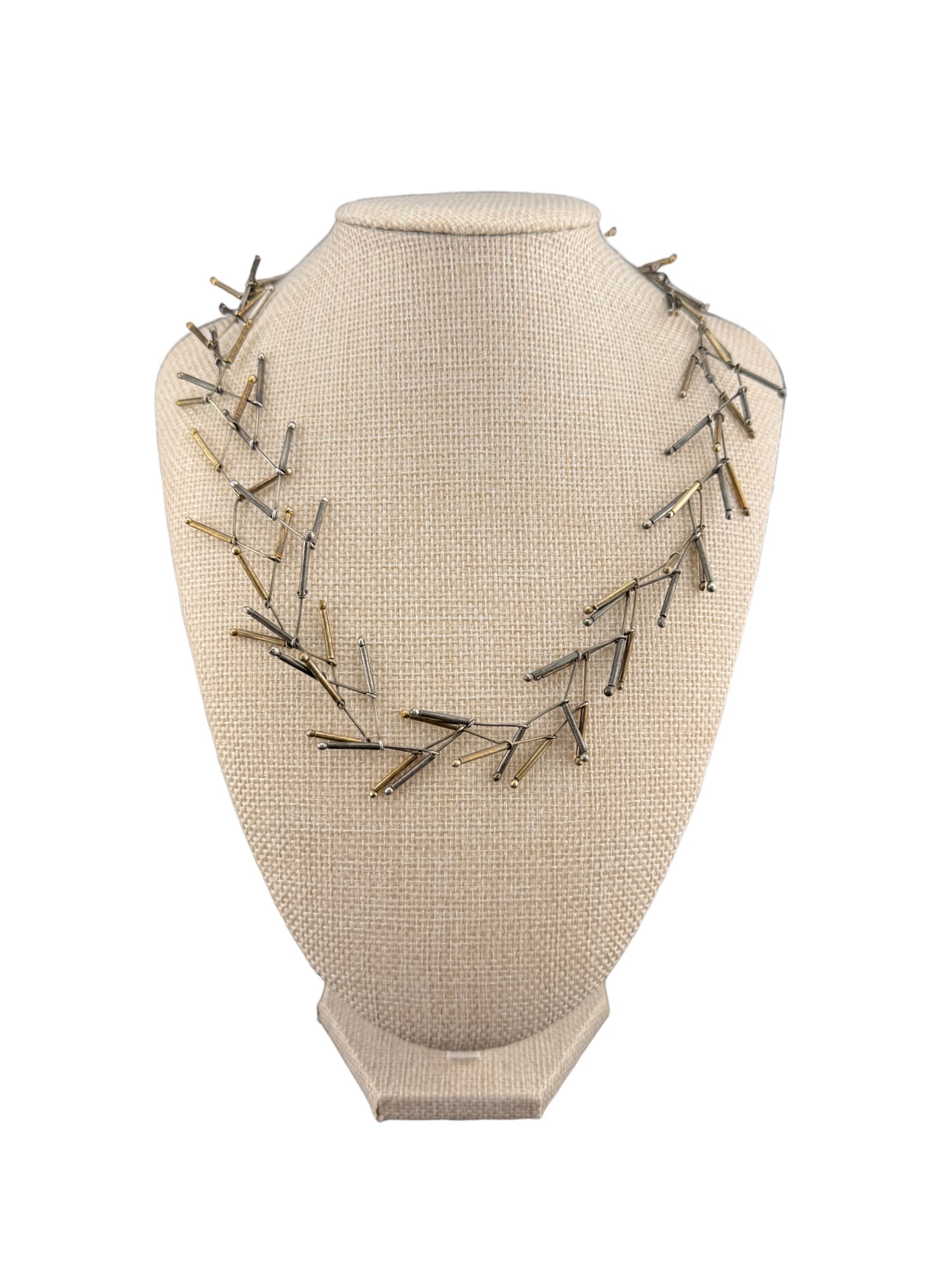 Sterling Silver Mid Century Modernist Thorn Necklace: PLEASE READ: in house shipping within the US If you win this item, please select self arranged for in house shipping when paying invoice Sterling Silver Mid Century Modernist Thorn Necklace 27.3