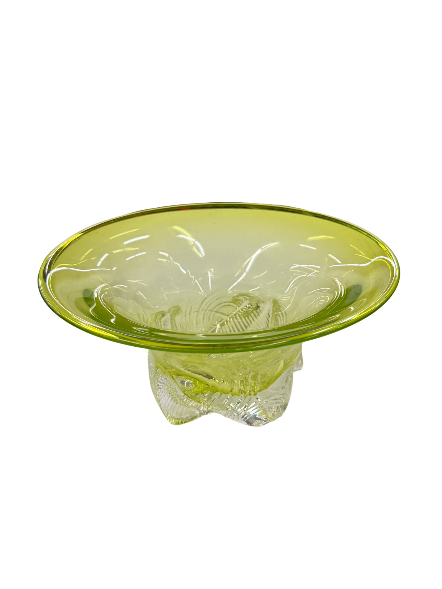 Michael Mikula Large Green Art Glass Decorative Bowl (1 of 6)