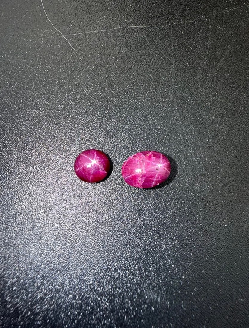 Natural Six Line Star Red Ruby Cabochon - 8