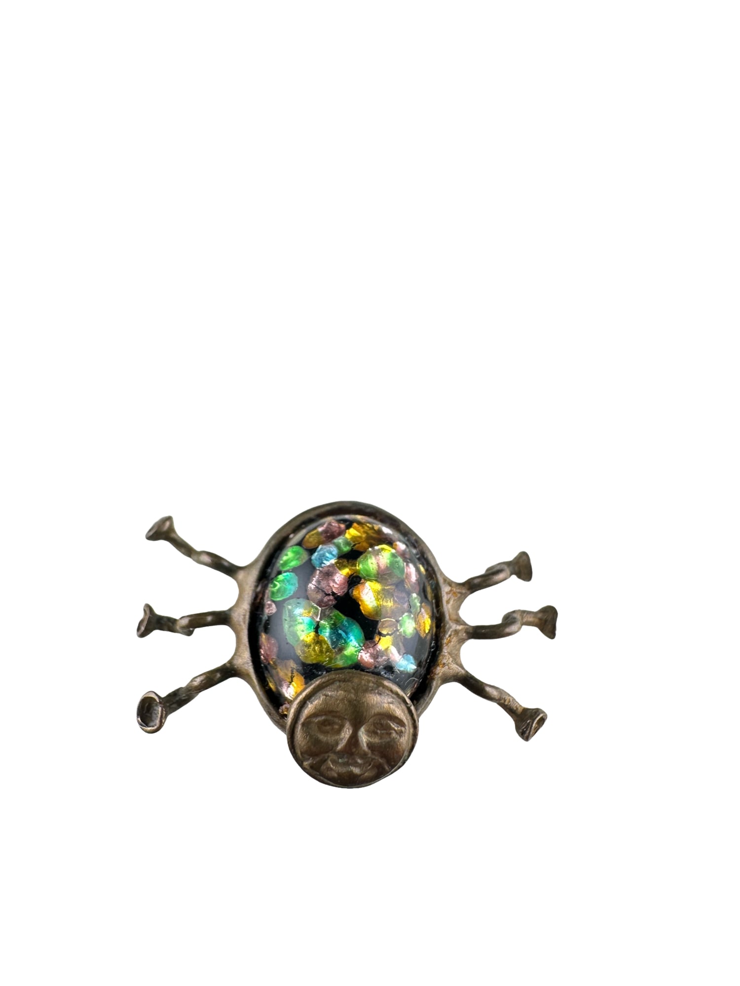 Kirslis Insect Bug with FACE Brooch Pin Venetian Glass: PLEASE READ: in house shipping within the US If you win this item, please select self arranged for in house shipping when paying invoiceKirslis Insect Bug with FACE Brooch Pin is a vintage piece