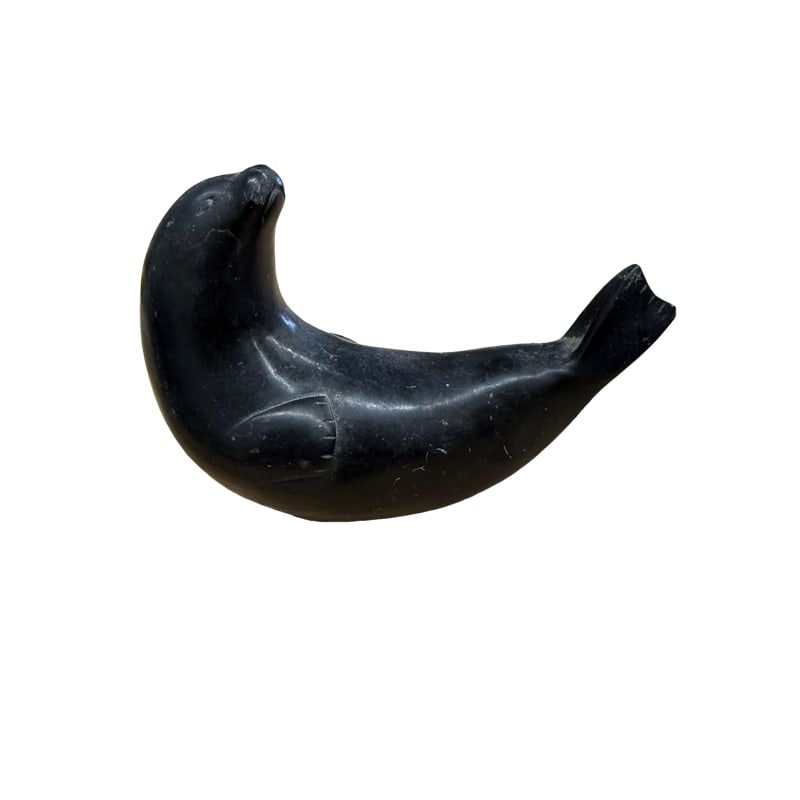 Carved Inuit Eskimo Sea Lion: PLEASE READ: in house shipping within the US If you win this item, please select self arranged for in house shipping when paying invoice 3.25"H x 5"L