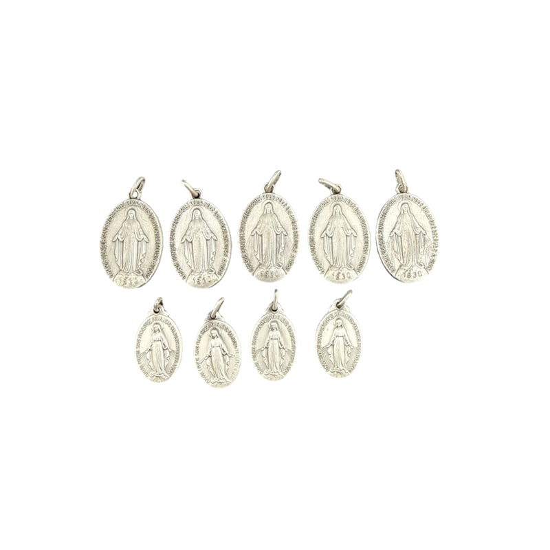 Lot of Silver Toned Religious Medal Pendants: PLEASE READ: in house shipping within the US If you win this item, please select self arranged for in house shipping when paying invoice 1.5" and 1"