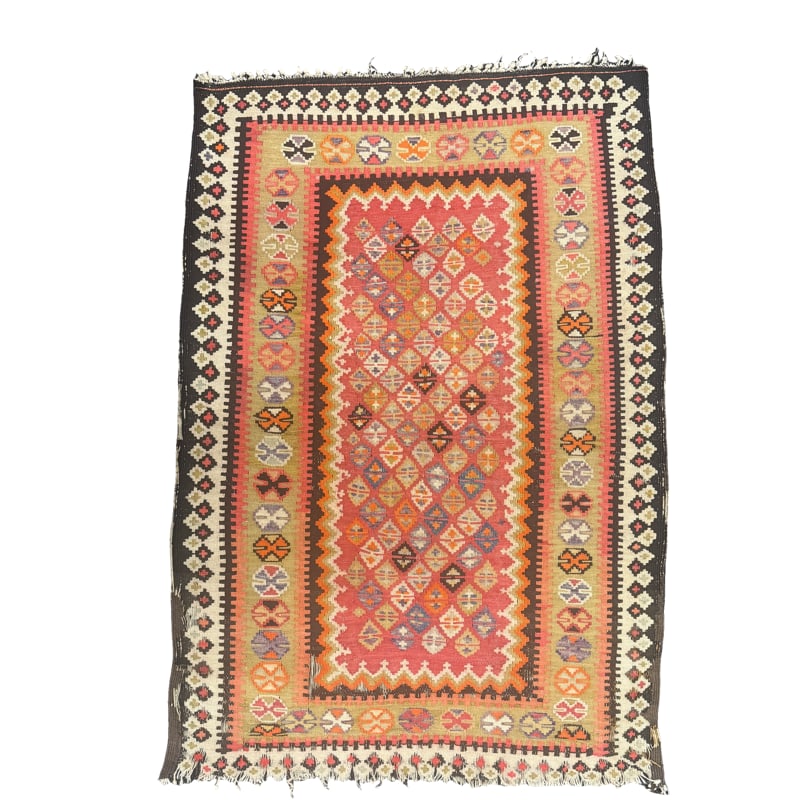Vintage Hand Woven Oriental Persian Rug: PLEASE READ: in house shipping within the US If you win this item, please select self arranged for in house shipping when paying invoice 47.5" x 32"