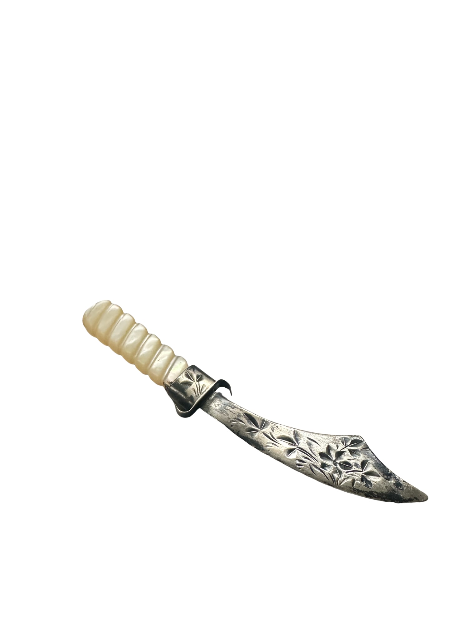 Vintage Webster Sterling Silver and Mother of Pearl Letter Opener Pin: Vintage Sterling Silver and Mother ofPearl Letter Opener Pin 10.5g 3.75"l