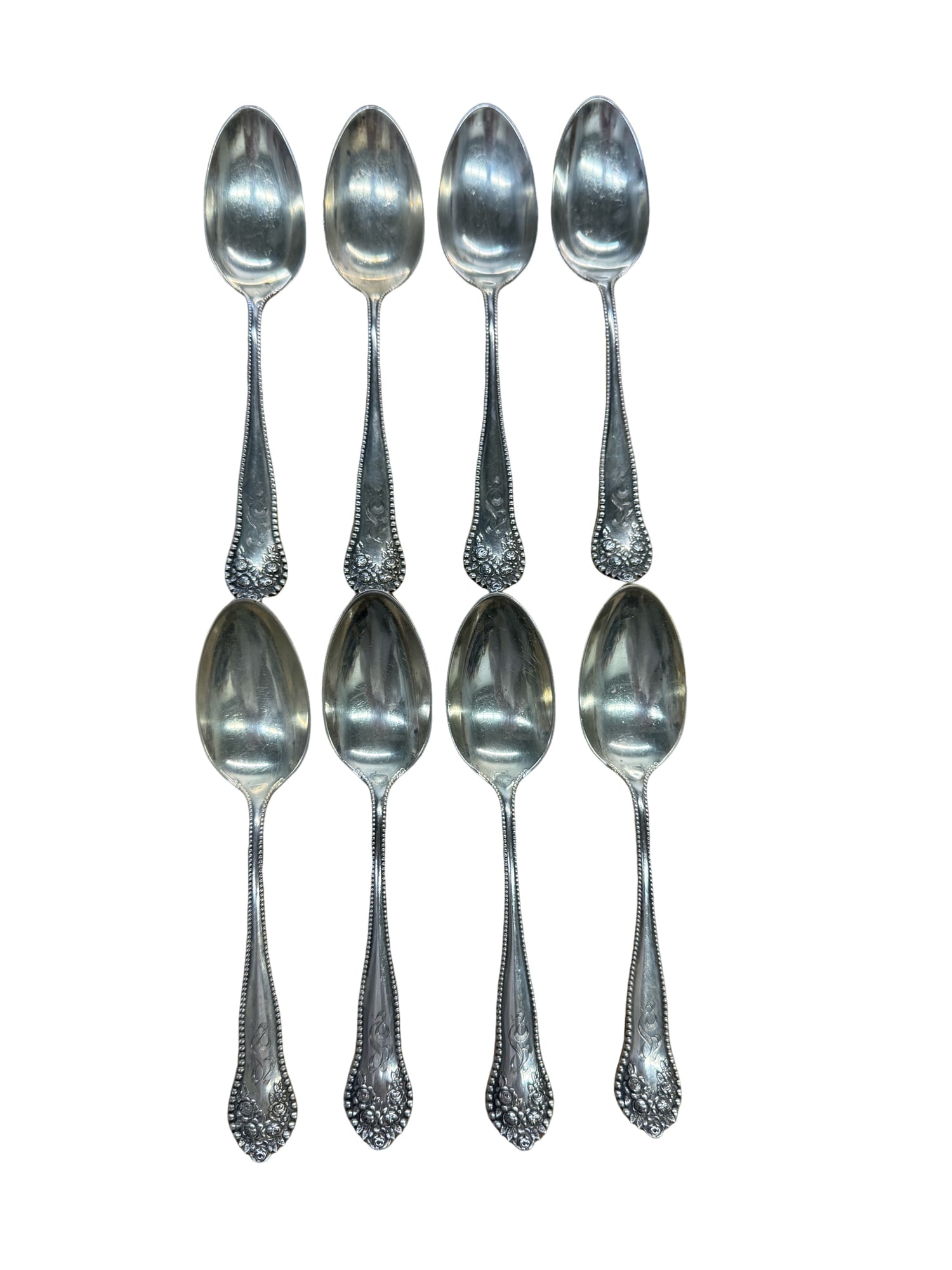 Gorham Sterling Silver Set of 8 Spoons in the "Lancaster" Pattern (1 of 4)