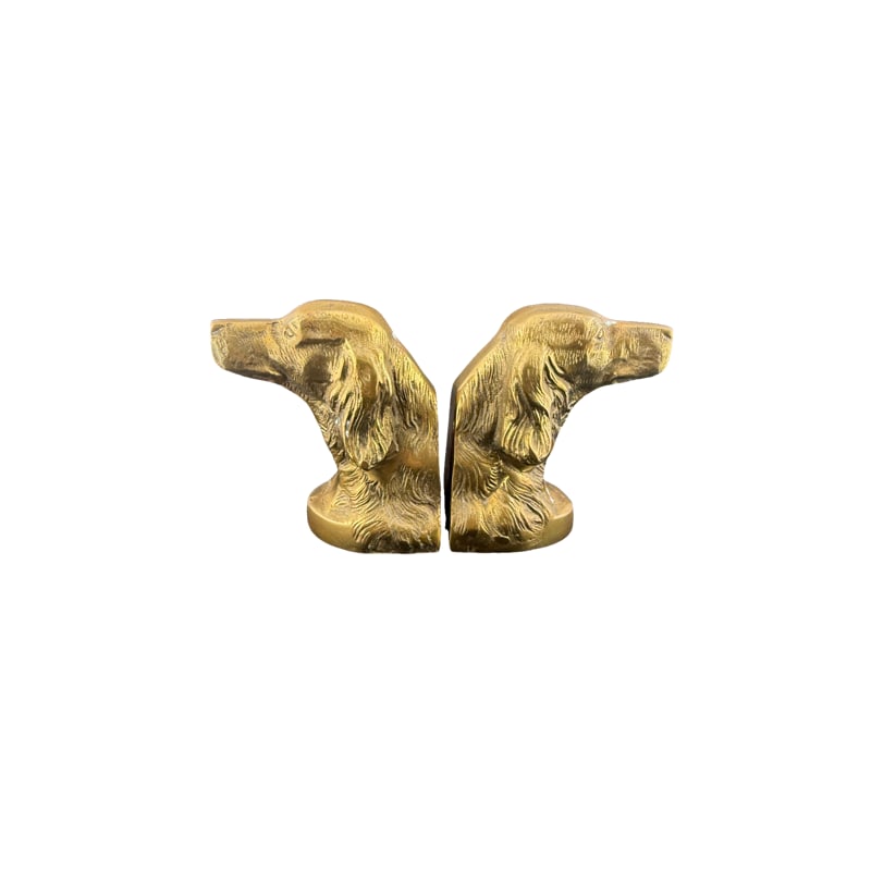 Pair of Vintage Brass English Settler Dog Bookends: PLEASE READ: in house shipping within the US If you win this item, please select self arranged for in house shipping when paying invoice 5.25"H x 2.75"L x 2.75"D