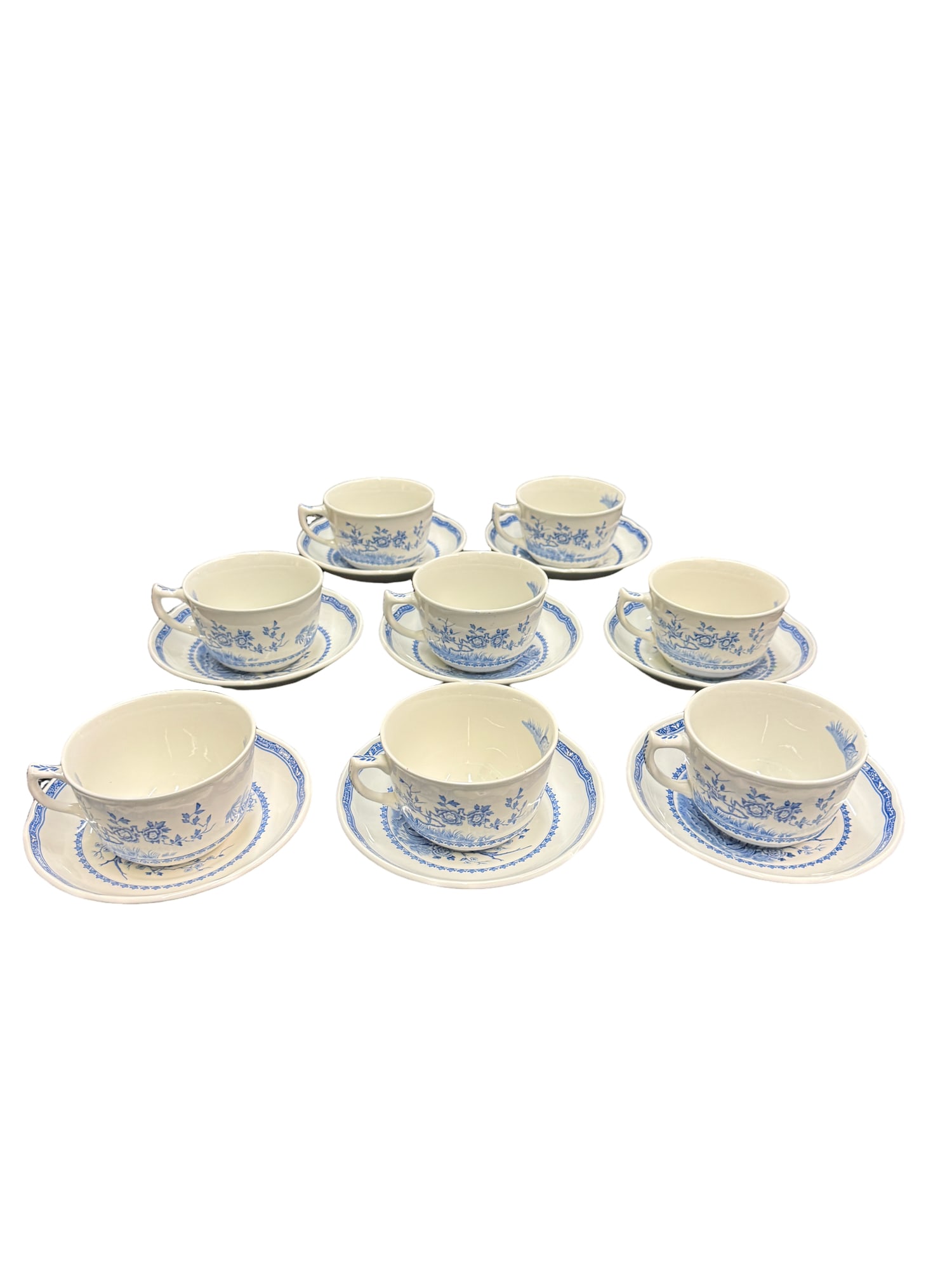Furnivals Quail Blue Teacups and Saucers (1 of 6)