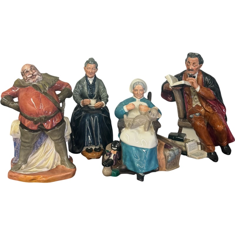Lot of Vintage Royal Doulton Figurines - Falstaff , Cup Of Tea , Nanny , The Professor (1 of 7)