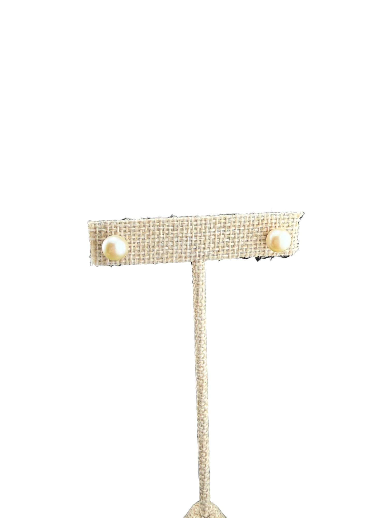 14k Gold Natural Pearl Stud Earrings: PLEASE READ: in house shipping within the US If you win this item, please select self arranged for in house shipping when paying invoice 14k Gold Natural Pearl Stud Earrings Each pearl is about 7.69mm