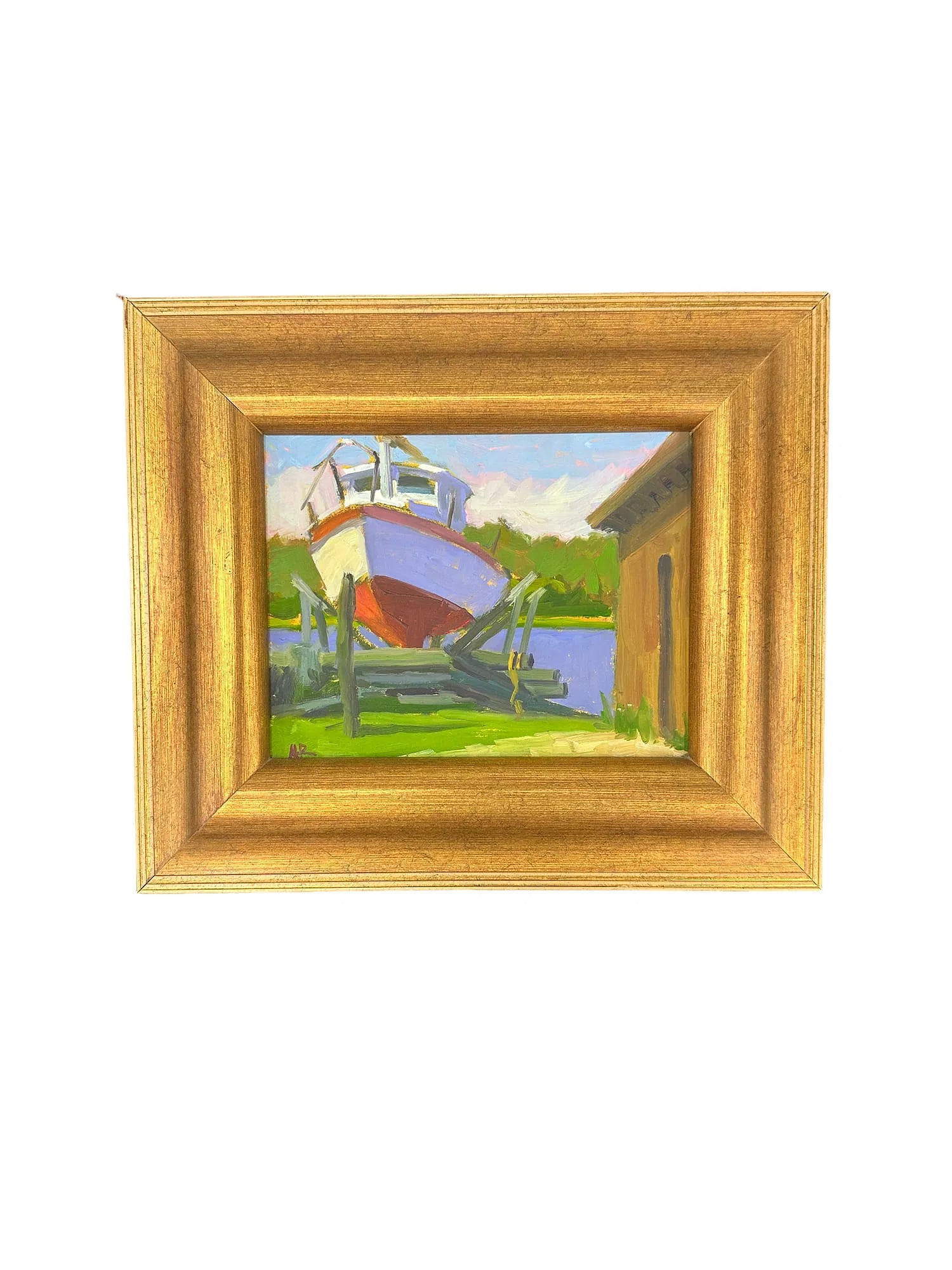 Mike Rooney oil on board signed M.R. (1 of 4)