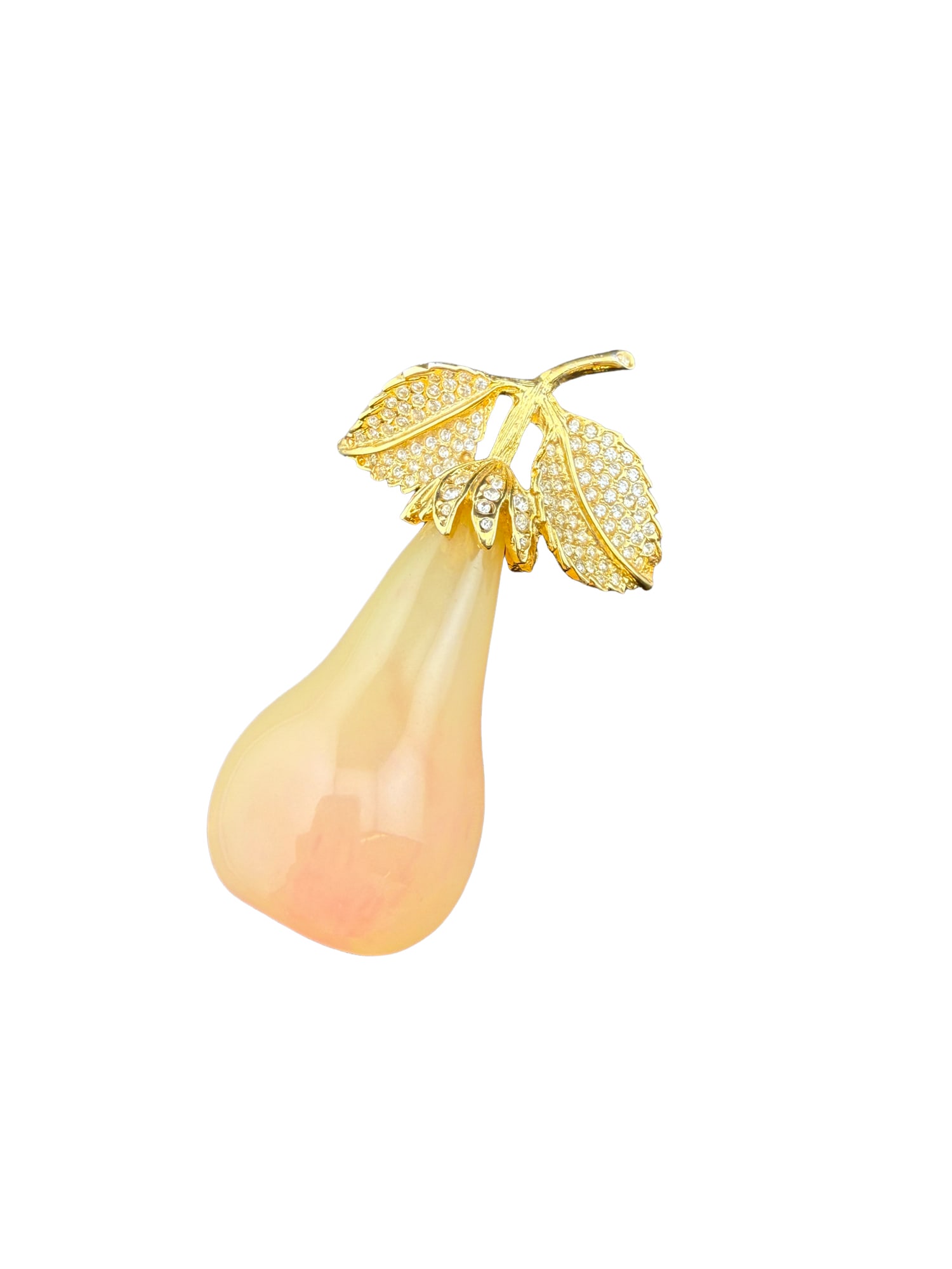Kenneth Lane Large Pear Rhinestone Brooch (1 of 6)