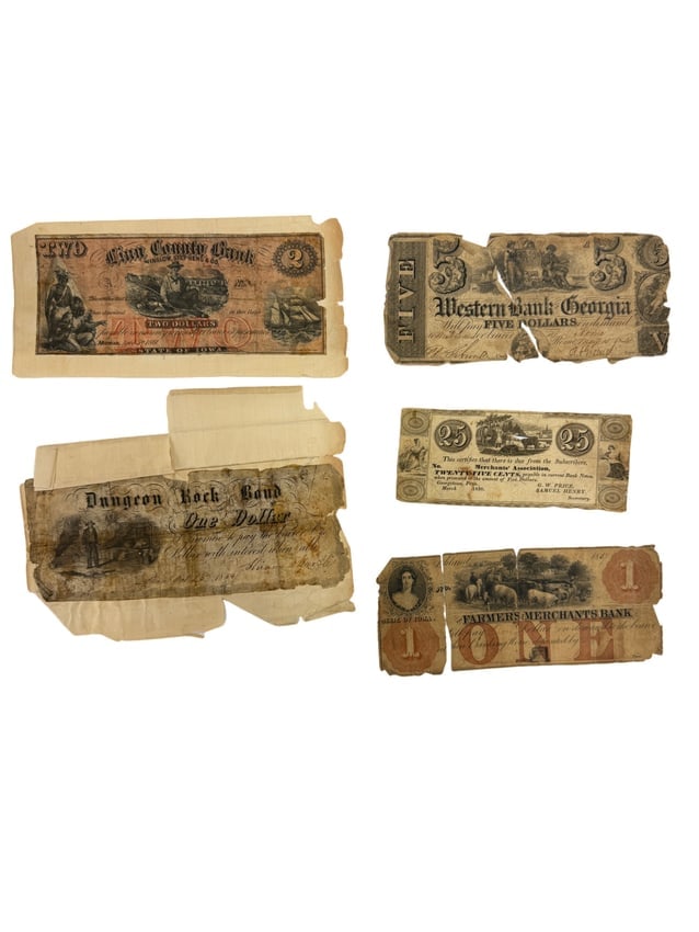 Lot of 1800s Civil War Money Banknotes/Bills (1 of 10)