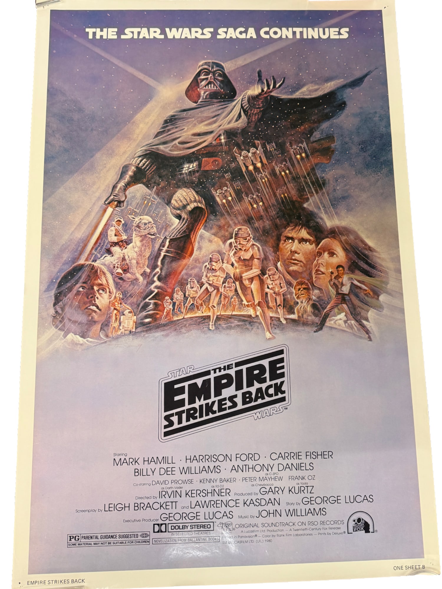"Star Wars: The Empire Strikes Back" Original 1980 One Sheet Movie Poster (1 of 7)