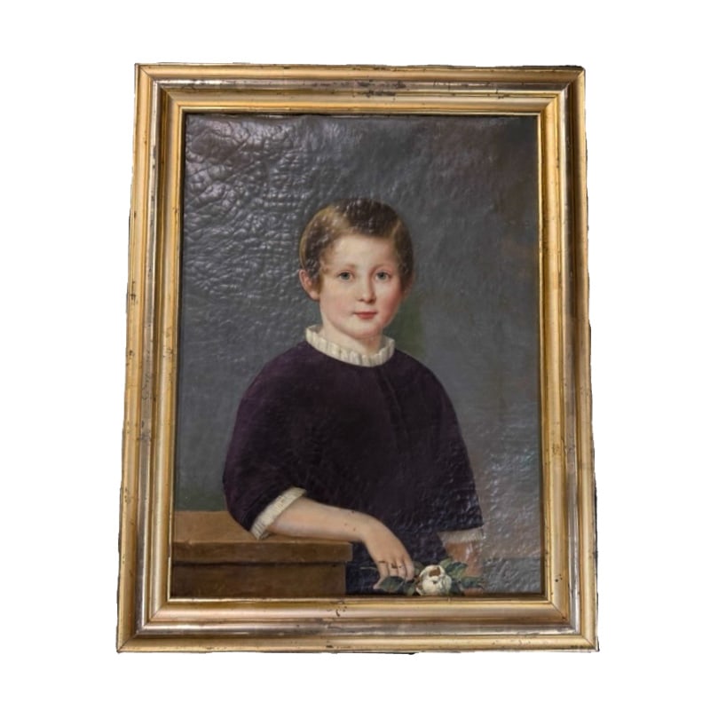 Antique Oil Painting Of Young Boy (1 of 5)