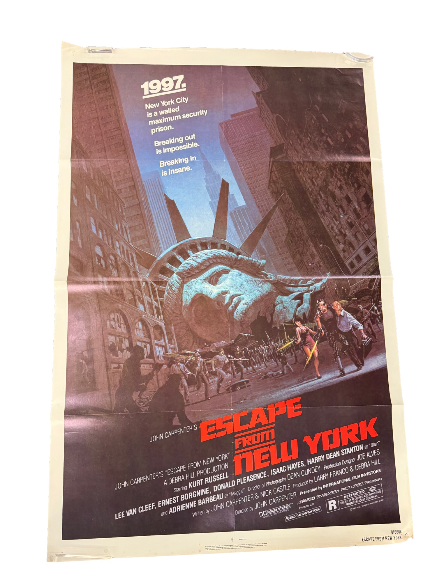 "Escape From New York" Original 1981 One Sheet Movie Poster (1 of 8)